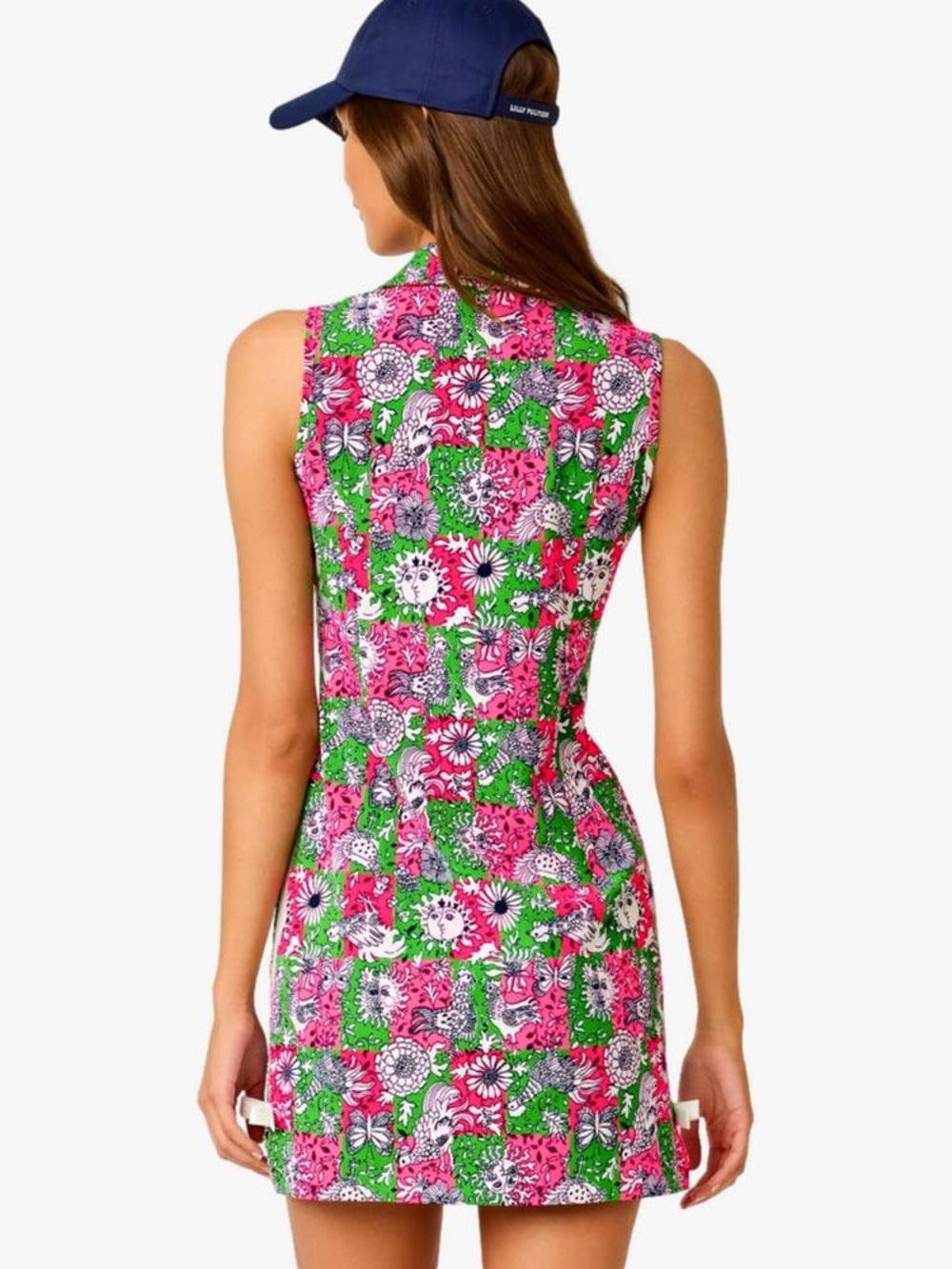 NWT Lilly Pulitzer UPF 50+ Luxletic Kathy Bow Golf Dress size 6 in Pink/Green - Picture 2 of 12